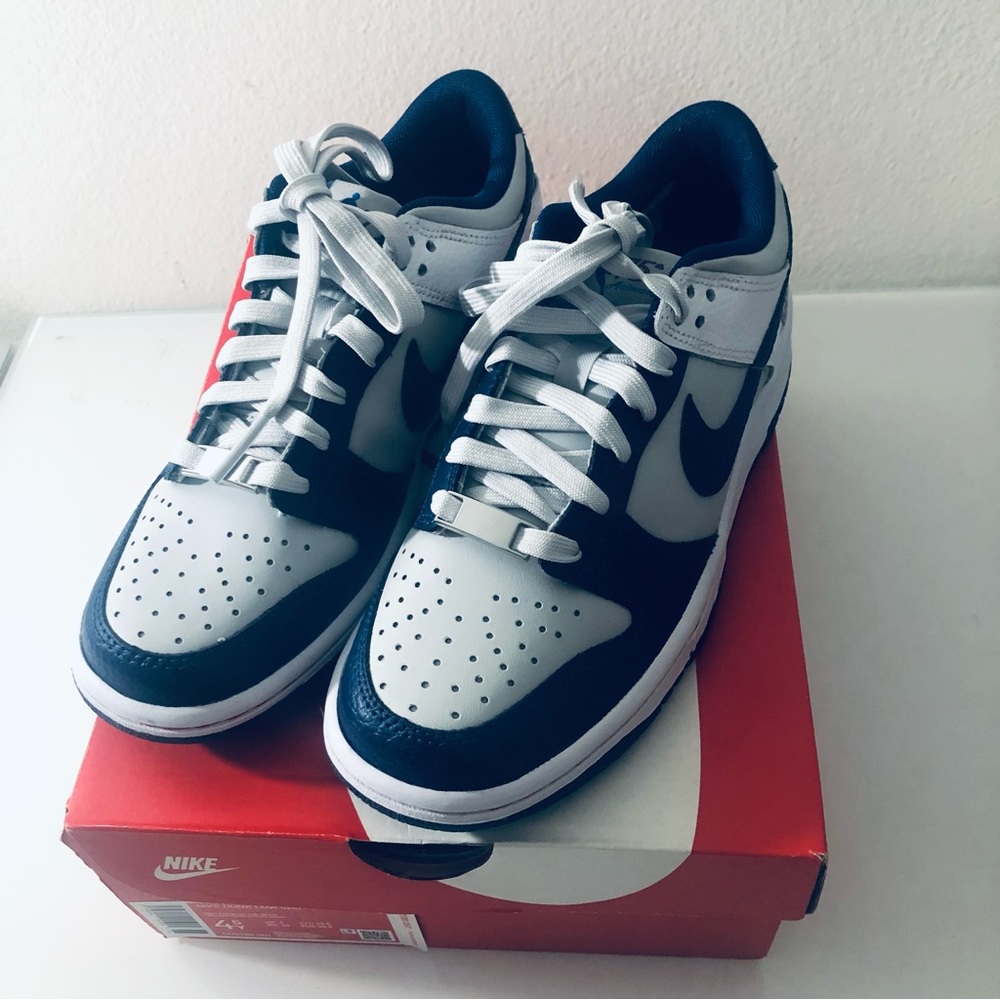 NIKE DUNK LOW SNEAKERS NBA 75TH ANNIVERSARY BROOKLYN NETS SHOES.SIZE 4.5 Y - Picture 8 of 12